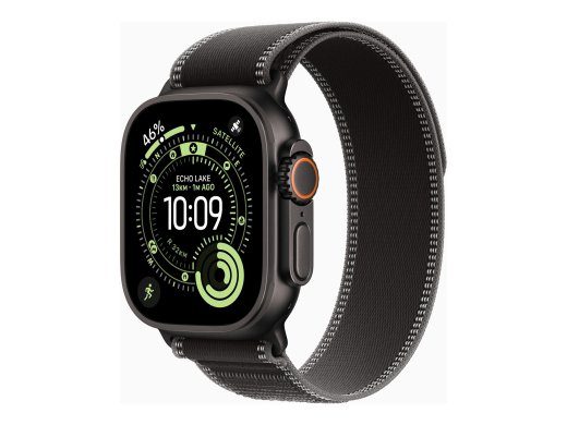 Apple Watch Ultra 3 GPS + Cellular 49mm Black Titanium Case with Black/Charcoal Trail Loop - S/M Apple