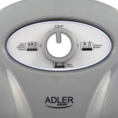 Adler AD 2167 Foot Massager with Roller and Vibration Massage, Heat, Adjustable Intensity, 80 W, Gray/White