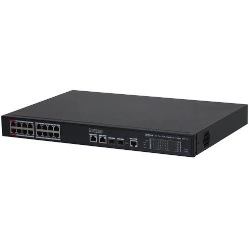1000Mbps 16-Port PoE Switch with 2G Uplink + 2SFP, Hi-PoE