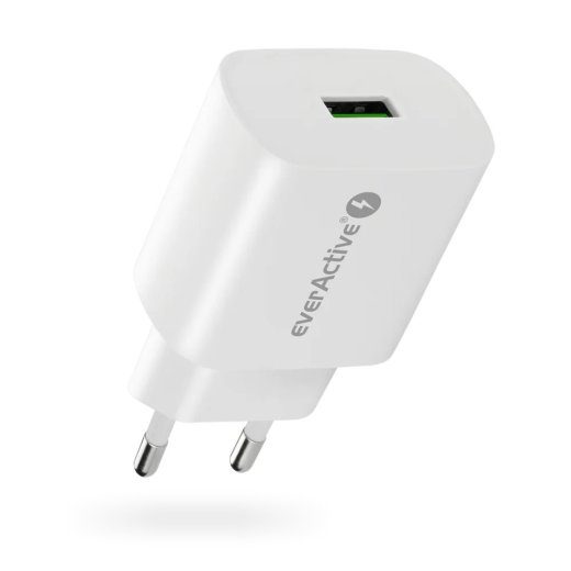 1x USB Quick Charge 3.0 18W White Charger