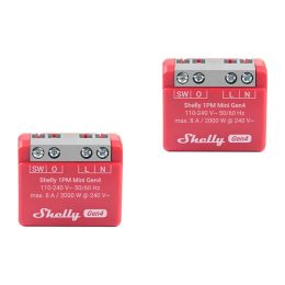 2 tk Shelly 1PM Mini Gen4 Zigbee/Matter kontrollerite komplekt