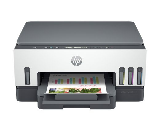 HP Smart Tank 720 AIO All-in-One Printer - A4 Color Ink, Print/Copy/Scan, Auto-Duplex, WiFi, 15ppm, 400-800 pages per month